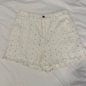 White crochet shorts